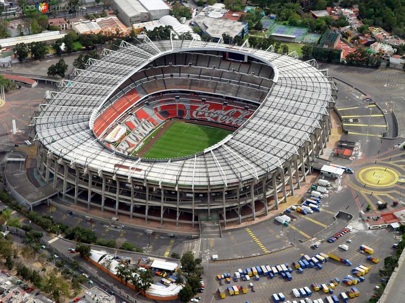 Vista aérea sobre el estadio Azteca