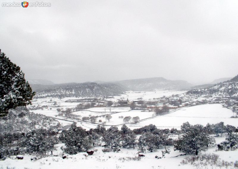 Paisaje nevado en Sisoguichi