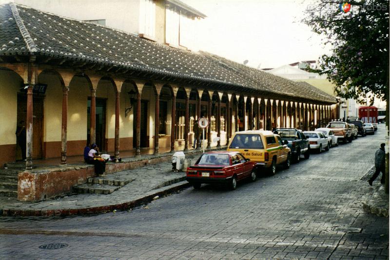 Portales de madera en el centro de Comitán de Domínguez, Chiapas