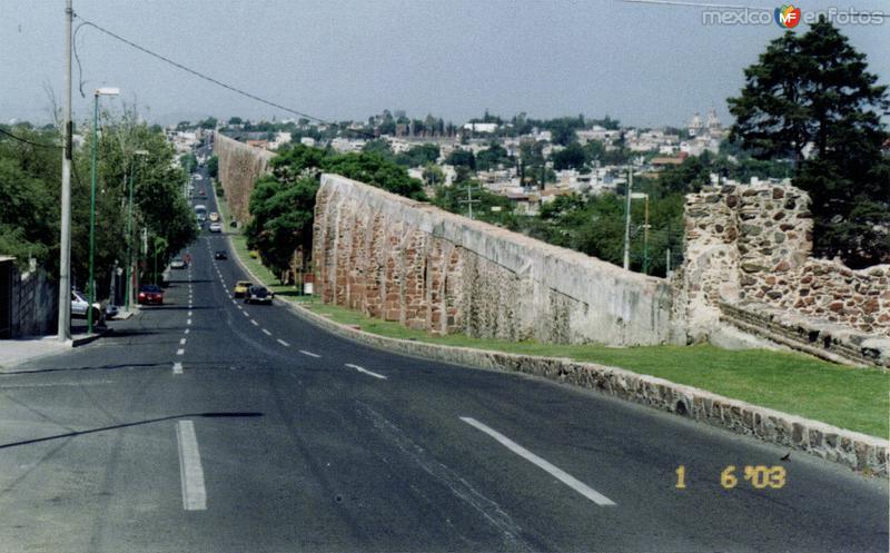 Vista del acueducto y ciudad de Querétaro, Qro.