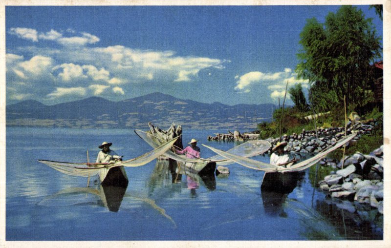 Pescadores en el lago de Pátzcuaro