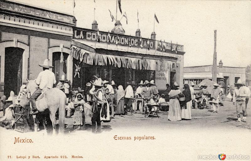 Escena popular en un mercado