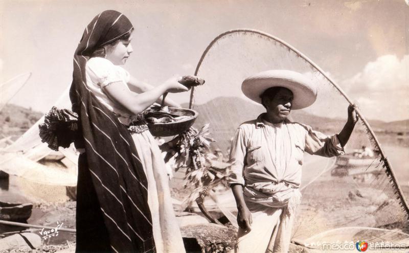 Pescadores en el lago de Pátzcuaro