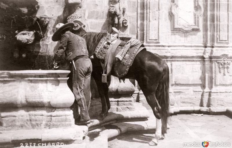 Charro en la fuente