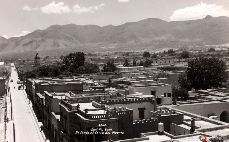 Panorámica de Saltillo. Al fondo el Cerro del Muerto