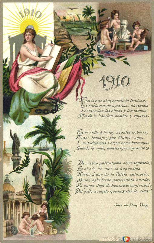 Postal conmemorativa del Primer Centenario de la Independencia (1910)