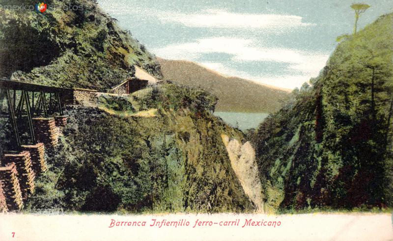 Barranca del Infiernillo y ferrocarril mexicano