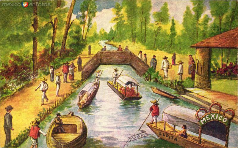 Xochimilco - F Lugo, Dibujos y Pinturas (MX13708783090087)