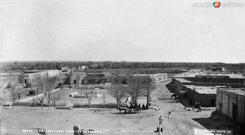 Plaza Principal del Paso del Norte (Ciudad Juárez, por William Henry Jackson, c. 1888)