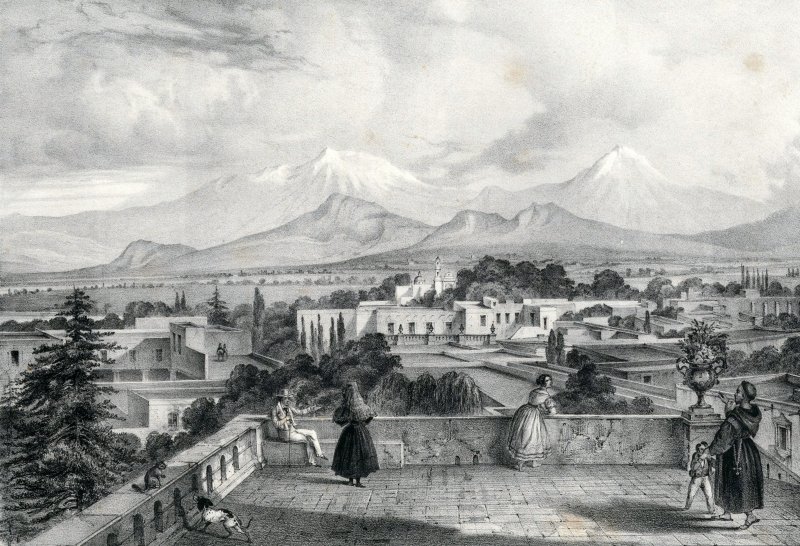 Vista de los volcanes, desde Tacubaya