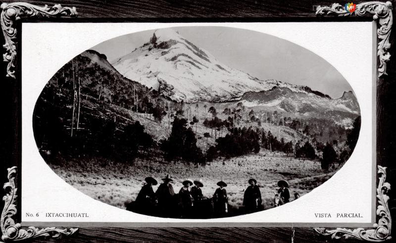 Excursionistas a caballo en el Volcán Iztaccíhuatl (circa 1909)