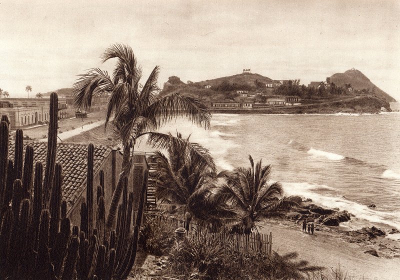 Zona de Olas Altas, en la Bahía de Mazatlán (circa 1920)