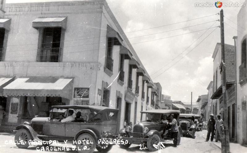 Calle Principal y Hotel Progreso (c. 1927)