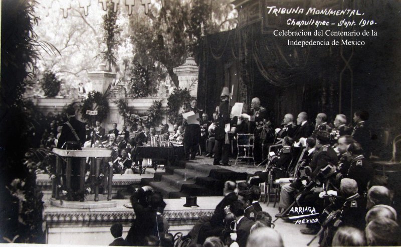 Fiestas del Centenario Sep-1910 Tribuna Monumental en Chapultepec
