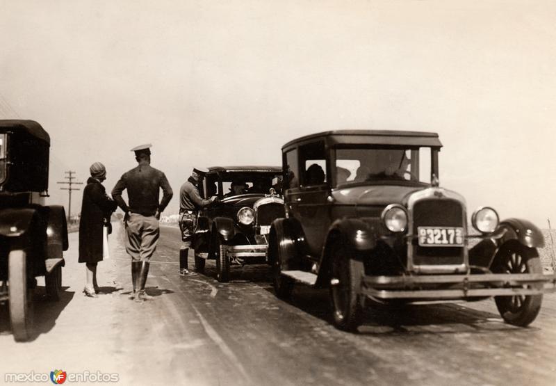 Punto de inspección carretero en las afueras de la Ciudad de México