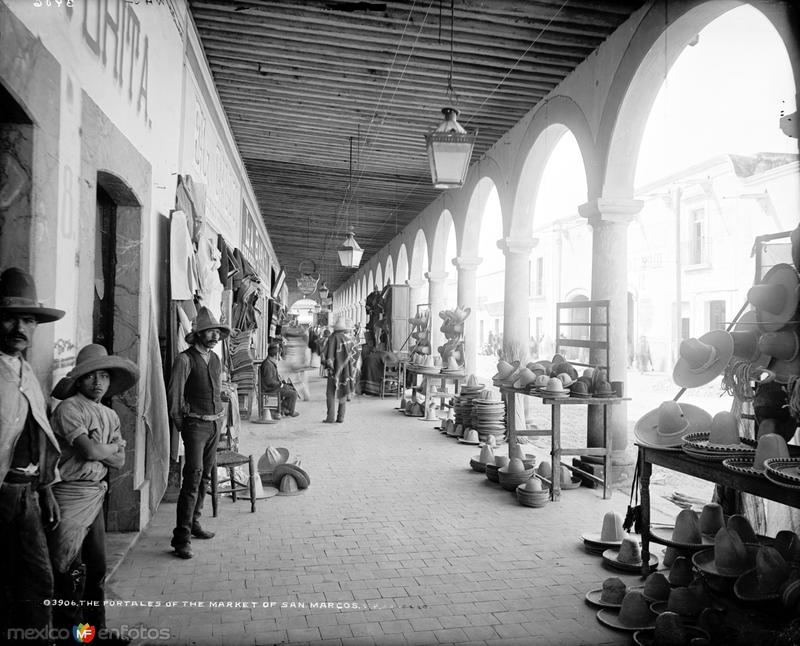 El Mercado de San Marcos (por William Henry Jackson, 1891)