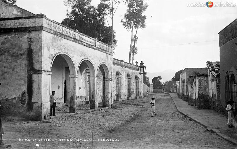 Casa de los Camilos y Barrio de la Conchita, en Coyoacán (por William Henry Jackson, c. 1888)