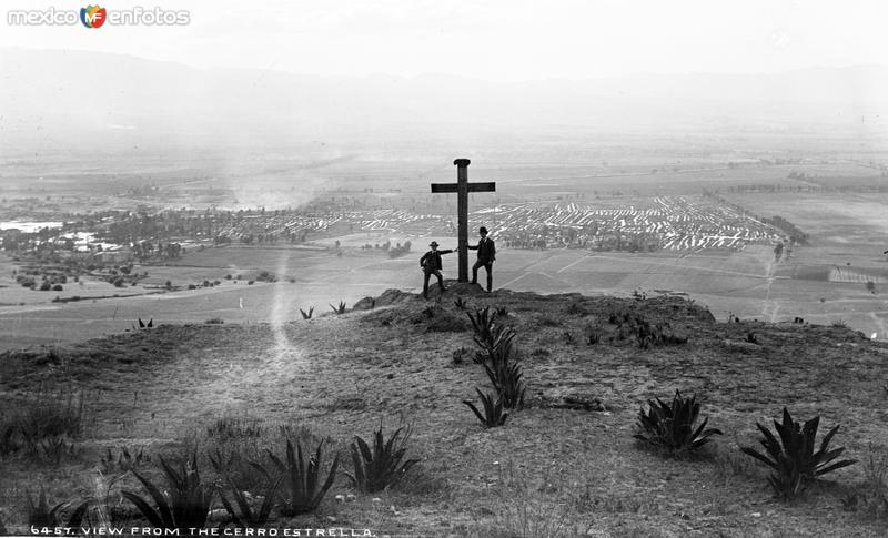 Vista desde el Cerro de la Estrella (por William Henry Jackson, c. 1888)