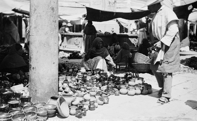 Mercado en San Luis Potosí (por William Henry Jackson, c. 1888)