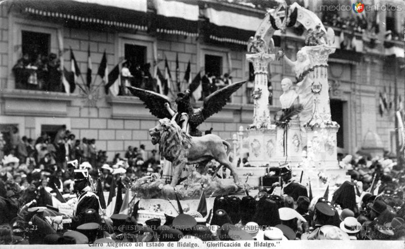 Fiestas del Centenario: Carro alegórico del Estado de Hidalgo