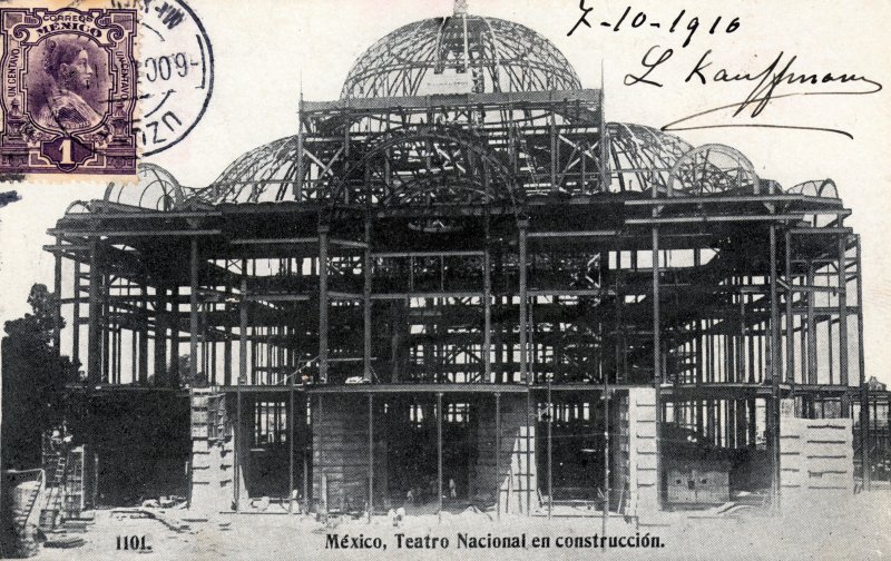 Construcción del Teatro Nacional (Palacio de Bellas Artes)