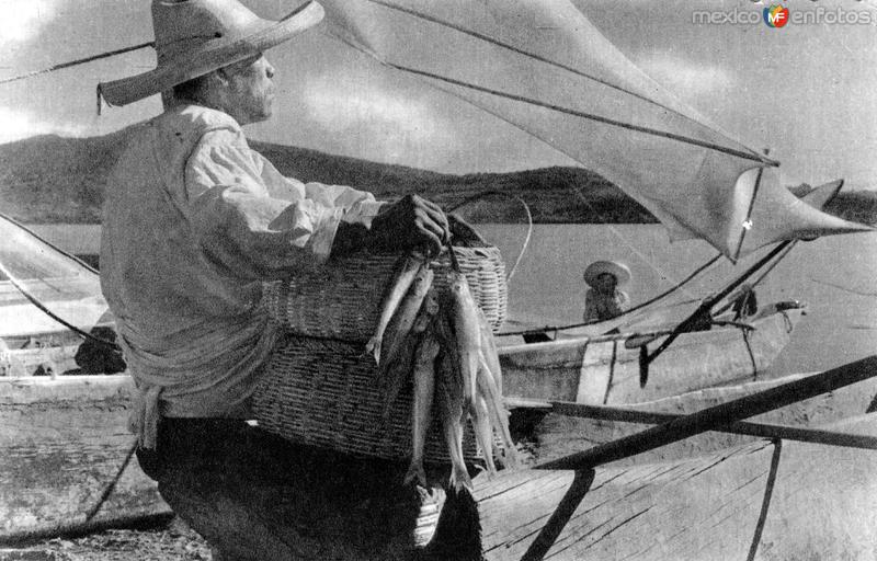 Pescador en el Lago de Pátzcuaro