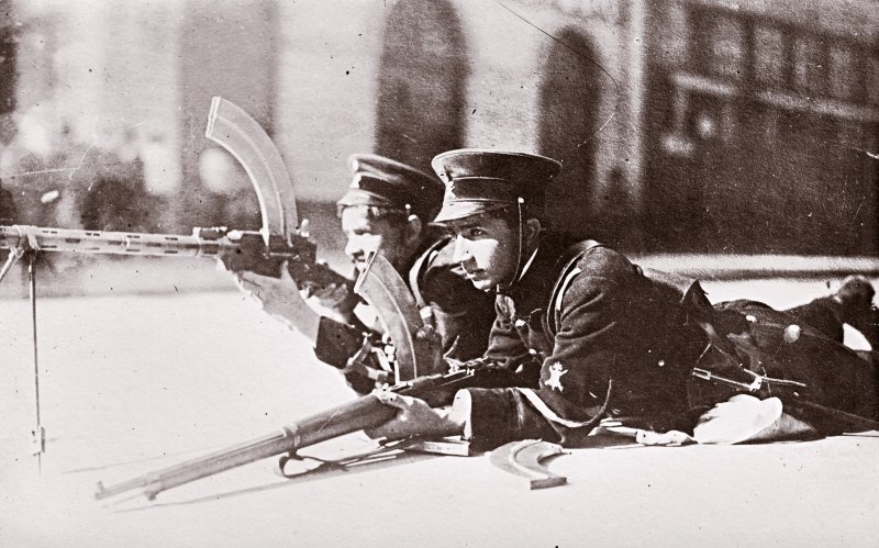 Soldados federales durante la Decena Trágica (1913)