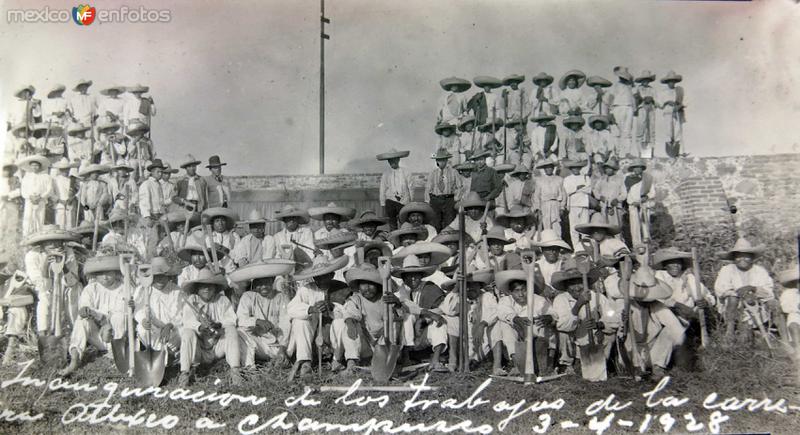 INAGURACION DE LA CARRETERA DE ATLIXCO A CHAMPUSCO MAYO DE 1928