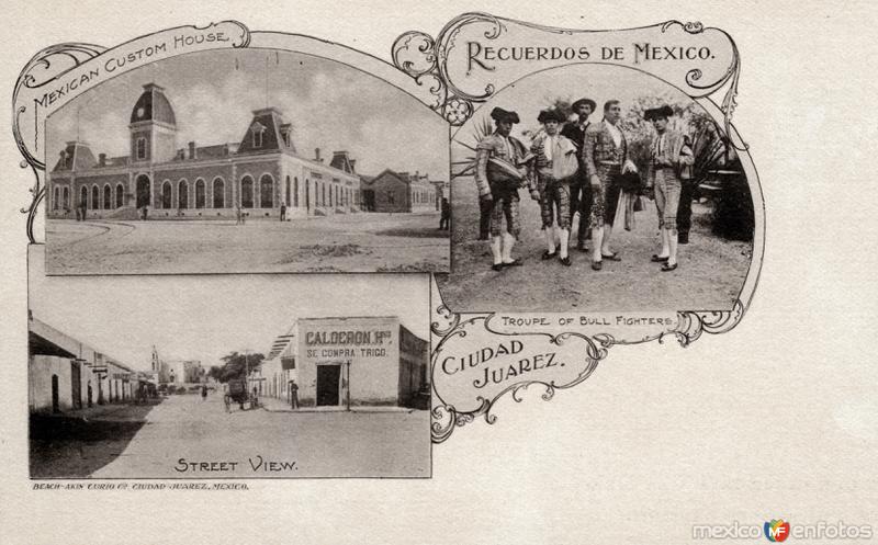 Vistas de Ciudad Juárez: Misión de Guadalupe y Calle del Comercio (Ave. 16 de Septiembre)