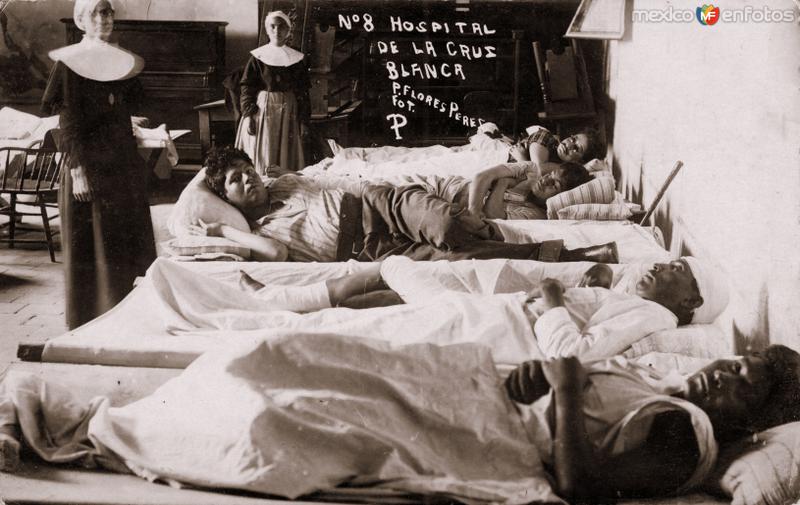 Hospital provisional de la Cruz Blanca para atender a heridos durante la invasión estadounidense de 1914