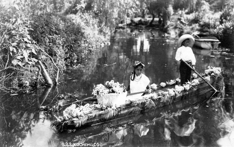 Vendedores de flores en Xochimilco