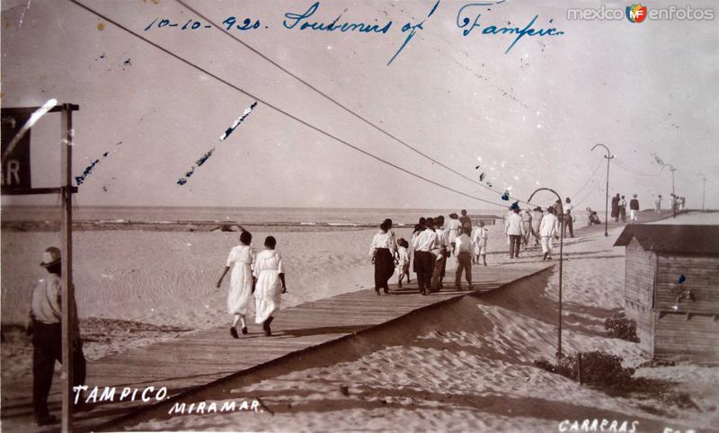 Playa de Miramar Fechada el dia 10 de Octubre de 1920