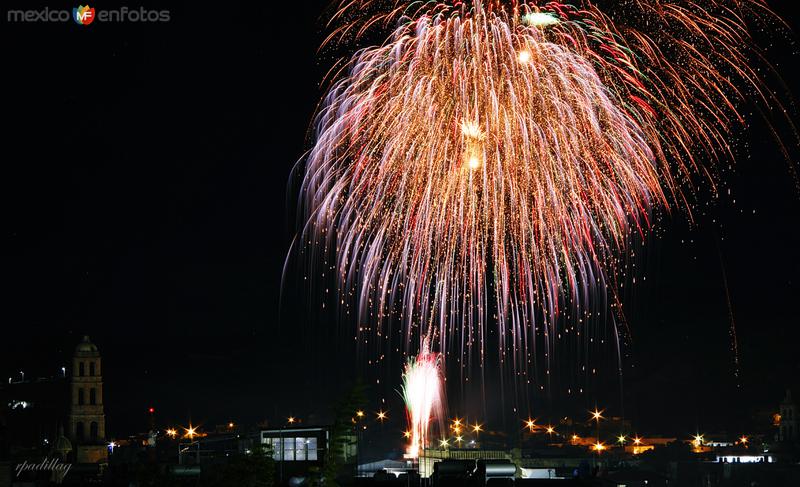 Fuegos Pirotecnicos 15 Septiembre, en Sombrerete.