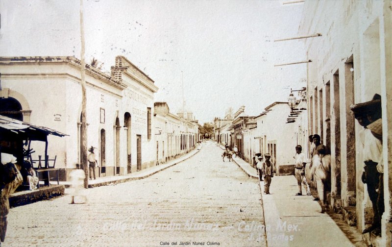 Calle del Jardin Nunez Colima ( Fechada el dia 8 de Abril de 1909 )