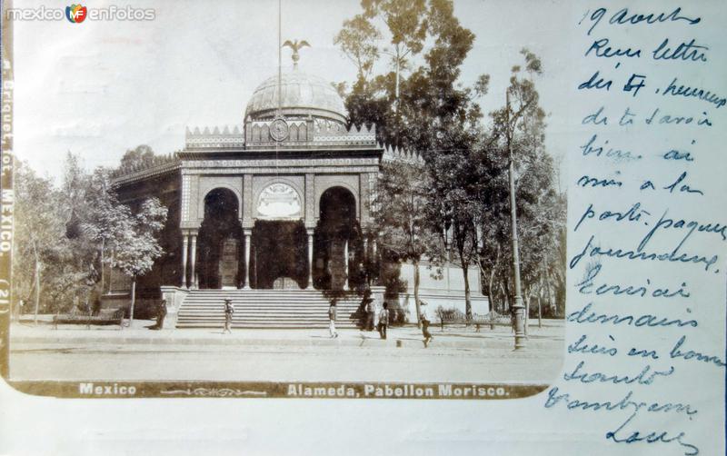 La Alameda y el Pabellon Morisco ( Fechada 8 de Agosto de 1902 )
