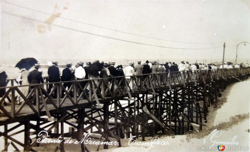 Puente de Miramar ( Circulada el 12 de Agosto de 1925 ).