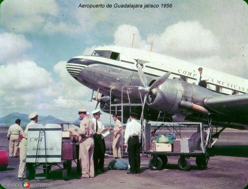 Aeropuerto de Guadalajara jalisco 1956 Compania Mexicana de Aviacion.