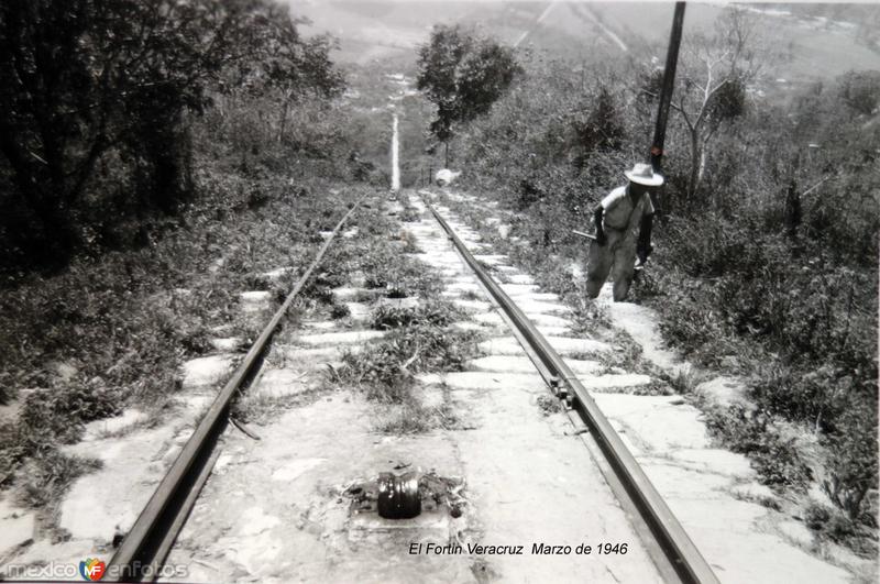 Via ferroviaria El Fortin Veracruz Marzo de 1946.