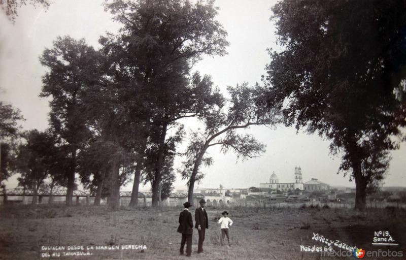 Escena desde el margen derecho de el Rio Tamazula ( Circulada el 21 de Octubre de 1909 ).