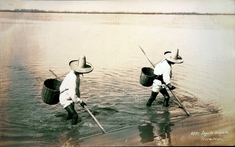 Tipos mexicanos Pescadores de Lago de Chapala Jalisco.