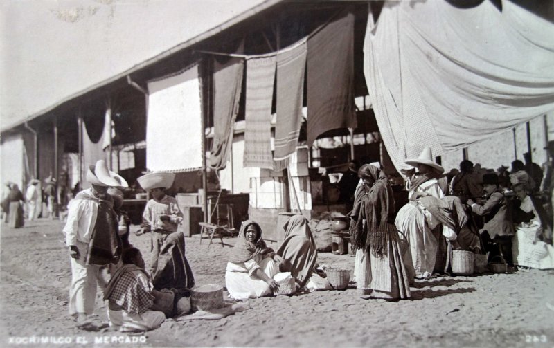 Tipos mexicanos XOCHIMILCO Vendedoras ( Circulada el 19 de Diciembre de 1920 ).