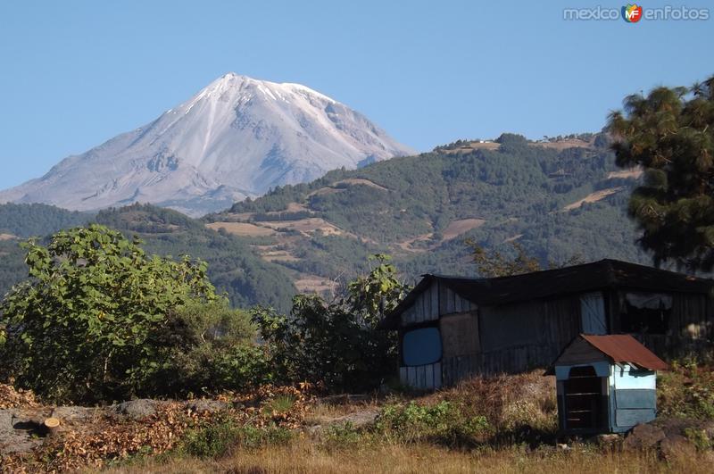 El volcán Pico de Orizaba desde Maltrata, Veracruz. Diciembre/2017