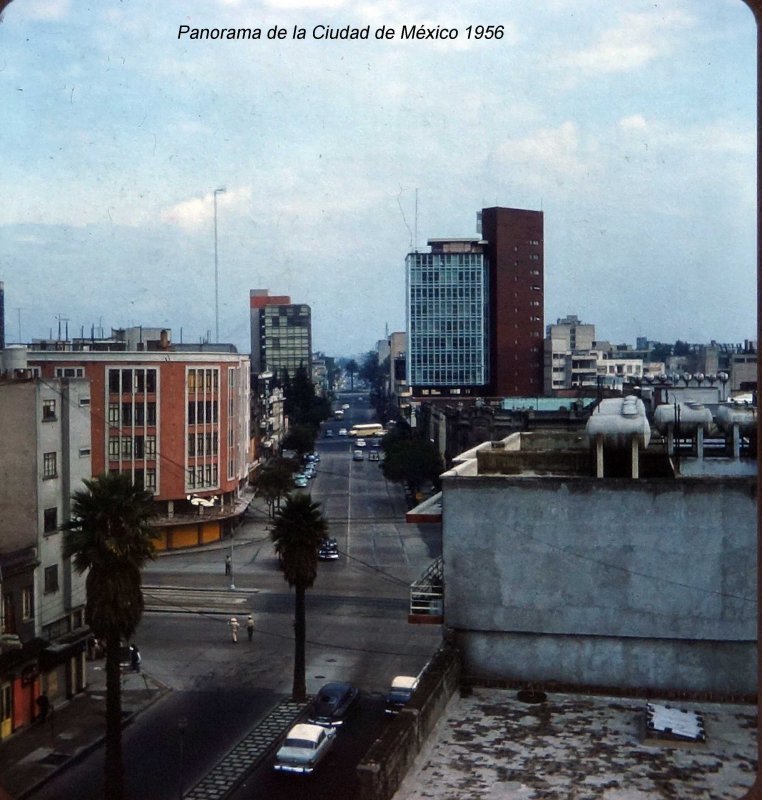 Panorama desde Avenida Chapultepec y Calle de Niza, hacia la Glorieta La Palma (1956)