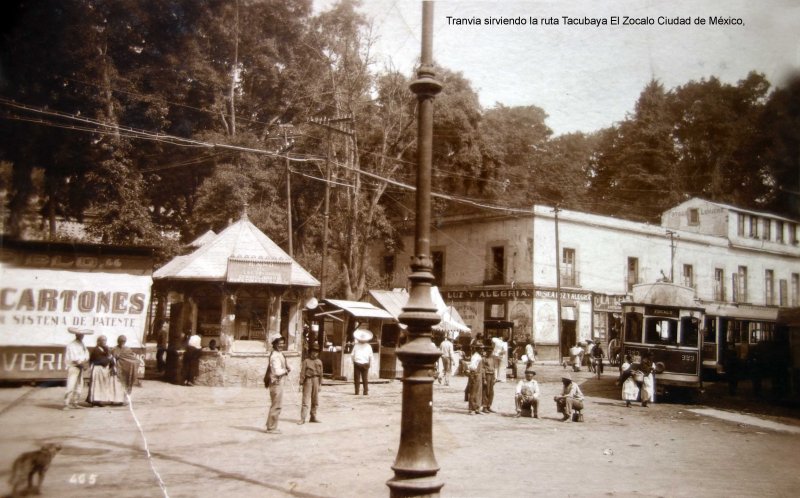 Tranvia sirviendo la ruta Tacubaya El Zocalo Ciudad de México,.