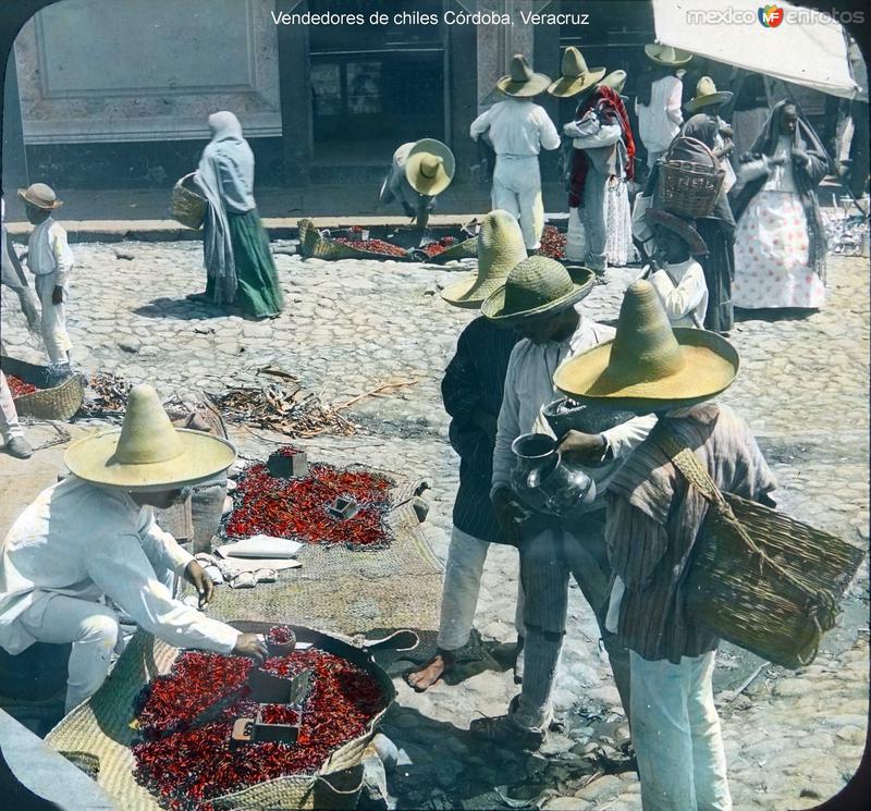 Tipos Mexicanos Vendedores de chiles Córdoba, Veracruz.