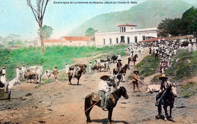 Escena tipica de La Hacienda de Atequiza, Jalisco por Charles B. Waite.