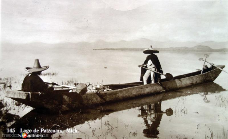 El Lago de Patzcuaro Por el fotografo Hugo Brehme ( Circulada el 11 de Enero de 1928 ).