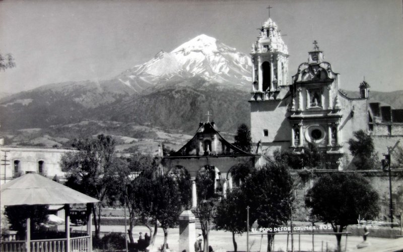 El Volcan Popocatepetl visto desde Ozumba.