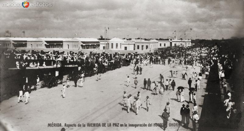 Avenida de la Paz durante la inauguración del Hospital O´Horan (1906)