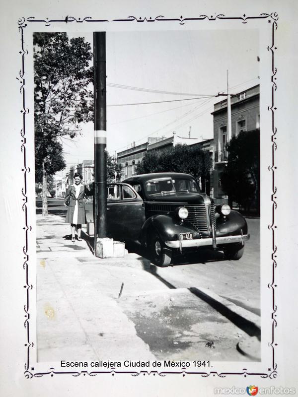 Escena callejera Ciudad de México 1941.